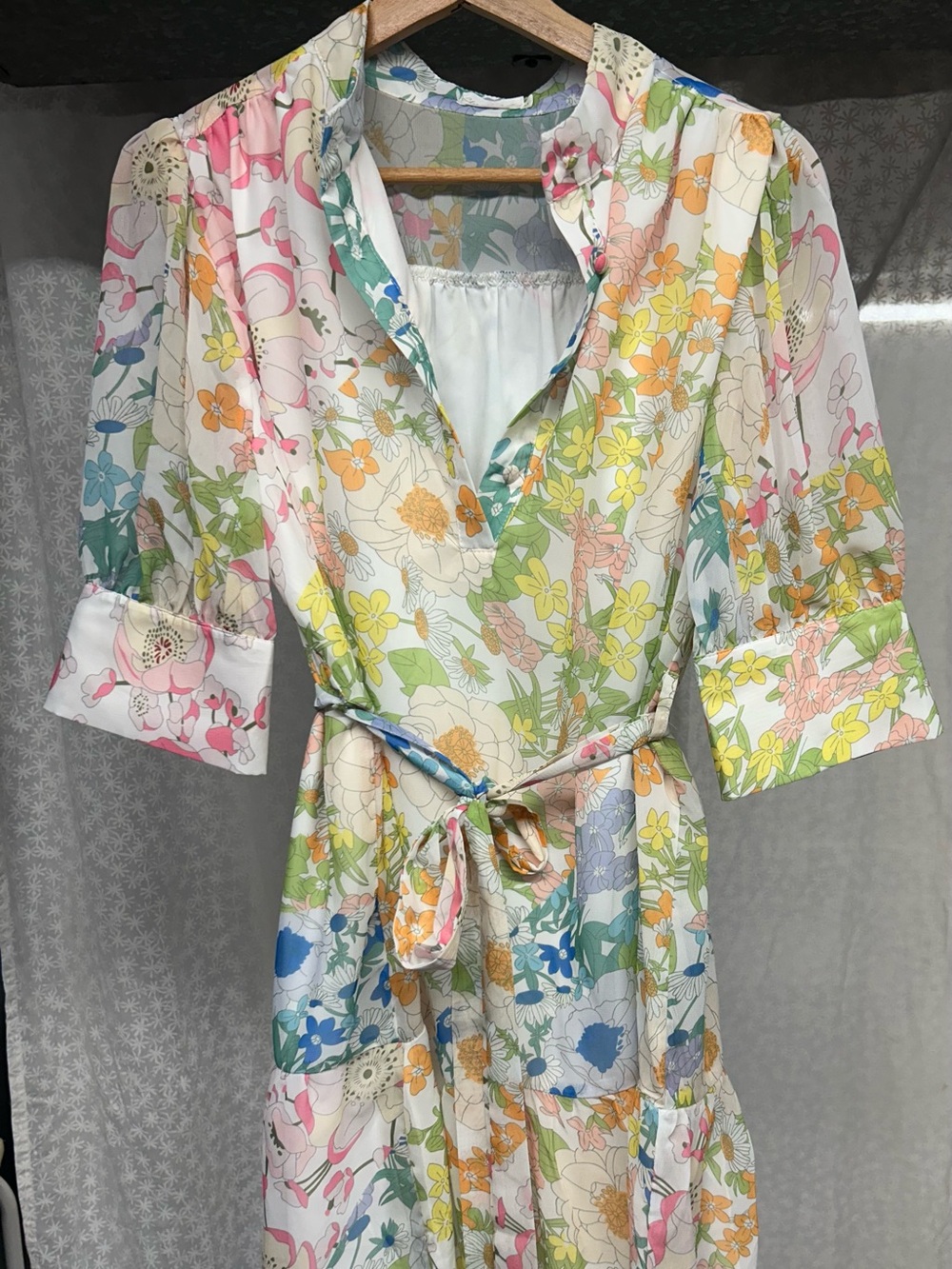 Shop the Mint Floral Button-Up Blouse in Pastel Multi